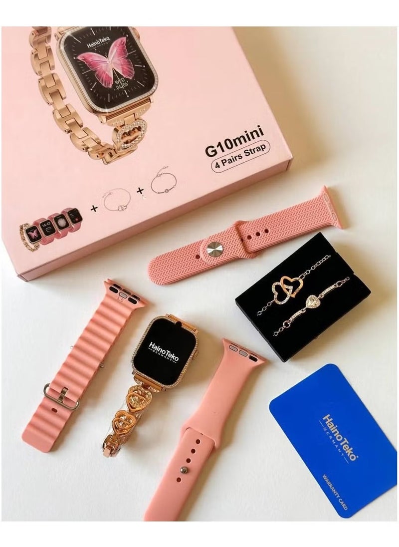 Haino Teko - Haino Teko G10 Mini Smartwatch with IPS Display, 4 Interchangeable Straps, Health Tracking, Lightweight Design - Image 1