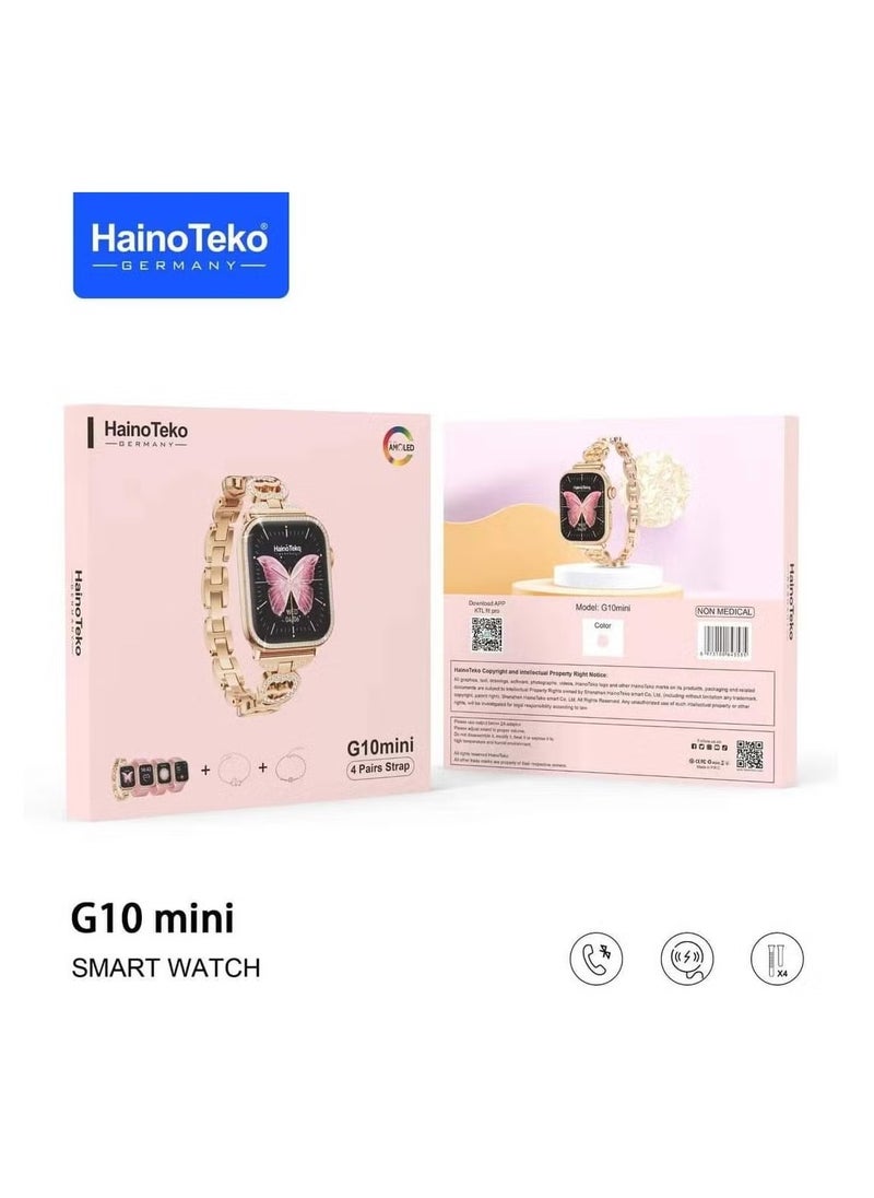 Haino Teko - Haino Teko G10 Mini Smartwatch with IPS Display, 4 Interchangeable Straps, Health Tracking, Lightweight Design - Image 1