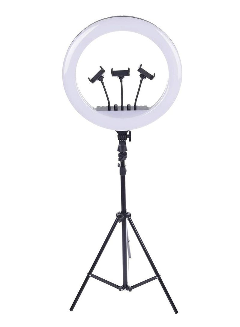 رينج لايت ليد - إضاءة ناعمة ومتعددة الوضعيات وآمنة للعين - دوران 360 درجة - مثالي للبث المباشر وتصوير المدونين - Image 1