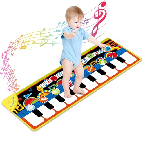 Cyiecw Piano Mat, Toddler Toys Musical Mat with 25 Music Sounds Floor Piano Keyboard Mat Carpet Touch Playmat Educational Toys for Baby Kids Boys Girls 1 2 3+ Year Old - Image 1