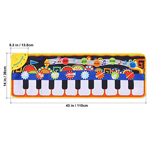 Cyiecw Piano Mat, Toddler Toys Musical Mat with 25 Music Sounds Floor Piano Keyboard Mat Carpet Touch Playmat Educational Toys for Baby Kids Boys Girls 1 2 3+ Year Old - Image 3