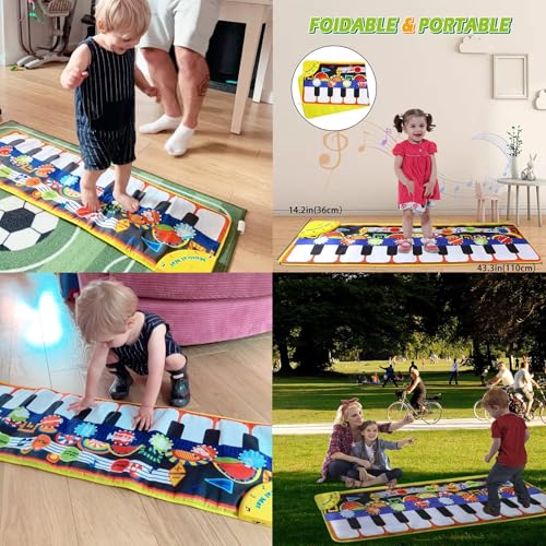 Cyiecw Piano Mat, Toddler Toys Musical Mat with 25 Music Sounds Floor Piano Keyboard Mat Carpet Touch Playmat Educational Toys for Baby Kids Boys Girls 1 2 3+ Year Old - Image 2