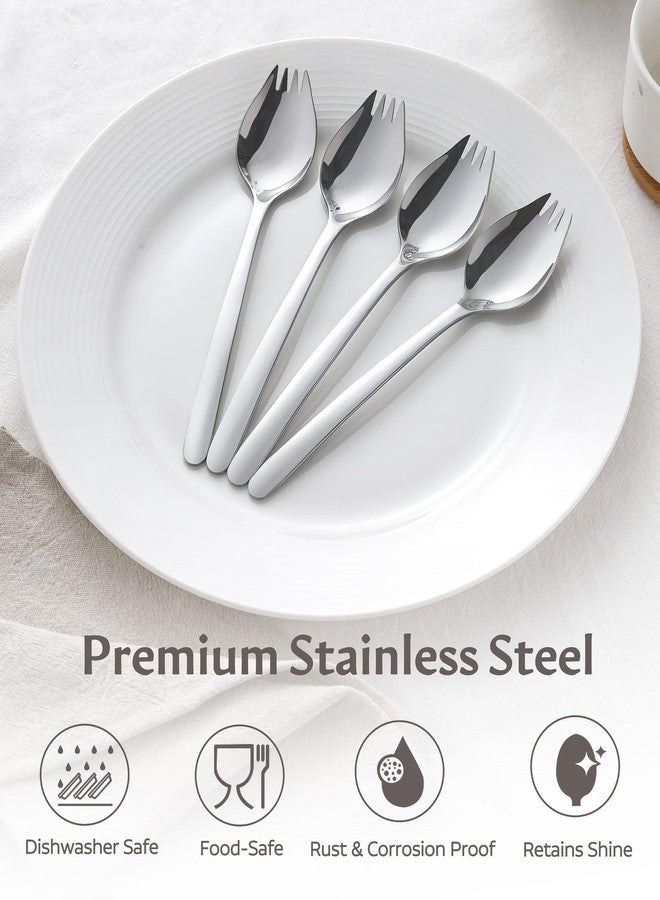 Lovingly Yours 4-Piece Stainless Steel Reusable Camping Spork Set, Silver, 7-Inch - Image 3