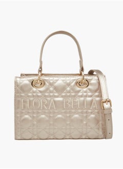 Flora Bella By Shoexpress Women's Quilted Tote Bag with Zip Closure and Double Handles  - Image 1