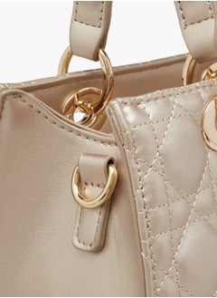 Flora Bella By Shoexpress Women's Quilted Tote Bag with Zip Closure and Double Handles  - Image 5