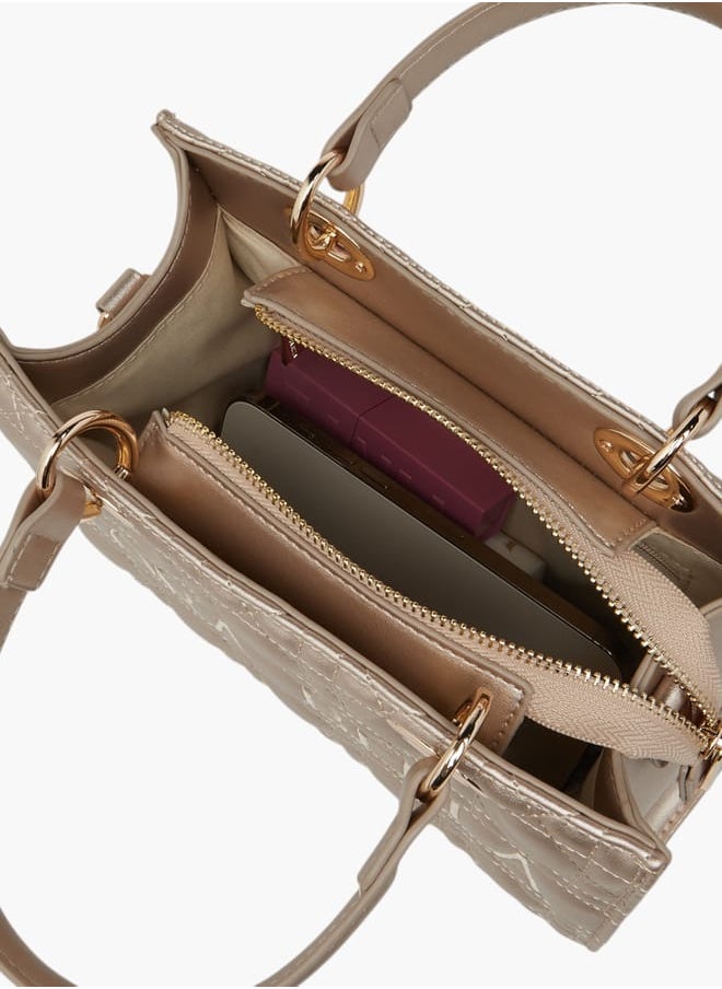 Flora Bella By Shoexpress - Women's Quilted Tote Bag with Zip Closure and Double Handles - Image 1