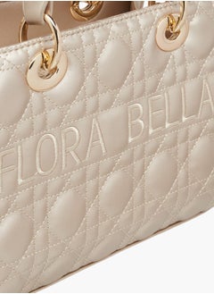 Flora Bella By Shoexpress Women's Quilted Tote Bag with Zip Closure and Double Handles  - Image 4