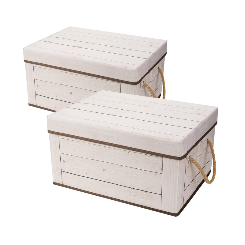Livememory Livememory Memory Box for Keepsake Decorative Storage Boxes with Lids and Handles for Storage Decorative  L157 x W118 x H79 In Not Made of Wood 2 Pack 