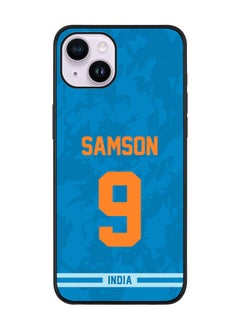 Rugged Black Edge Case iPhone 14 Plus, Slim fit Soft Case Flexible Rubber Edges Thin Cover - Player Name - Sanju Samson, Jersey Number- 9