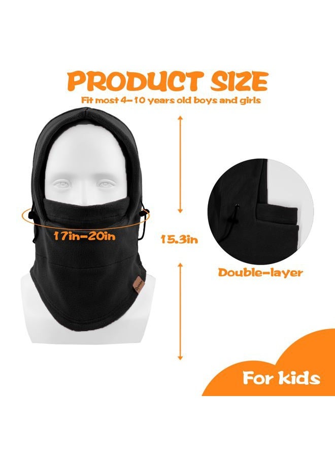 Dymex Kids Balaclava Windproof Ski Mask Hood Face Mask Neck Warmer for Cold Weather, Winter Hat for Boys Girls, Black, 6 Years - Image 5