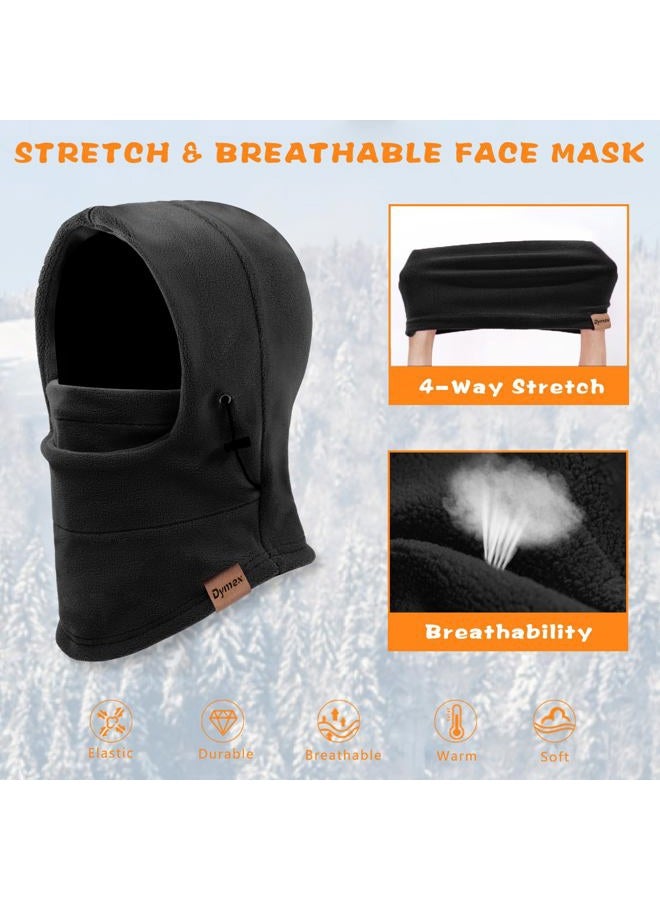 Dymex Kids Balaclava Windproof Ski Mask Hood Face Mask Neck Warmer for Cold Weather, Winter Hat for Boys Girls, Black, 6 Years - Image 2