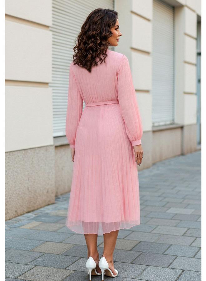 Splash FAV Pleated Chiffon Dress - Image 3