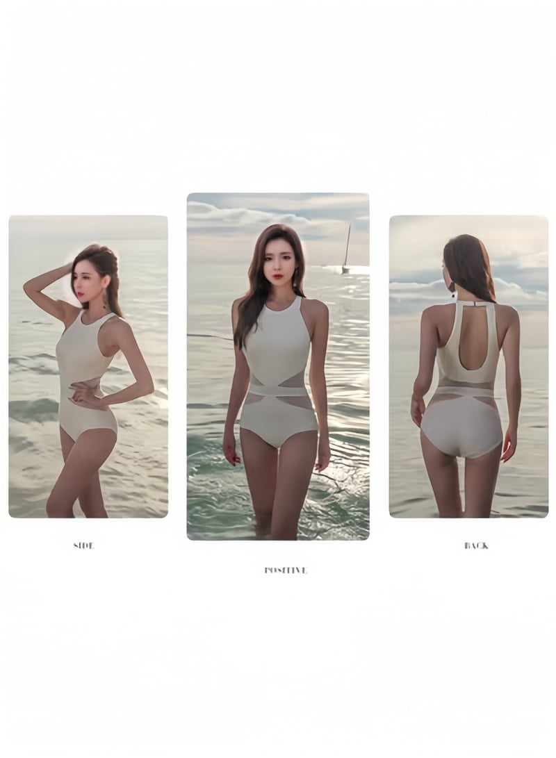 HALAMODO High-End One-Piece Swimsuit Stylish Hollow Design Swimwear Comfortable Slim-Fit Bathing Suit UV Protection Beachwear Ideal Gift for Women - Image 3