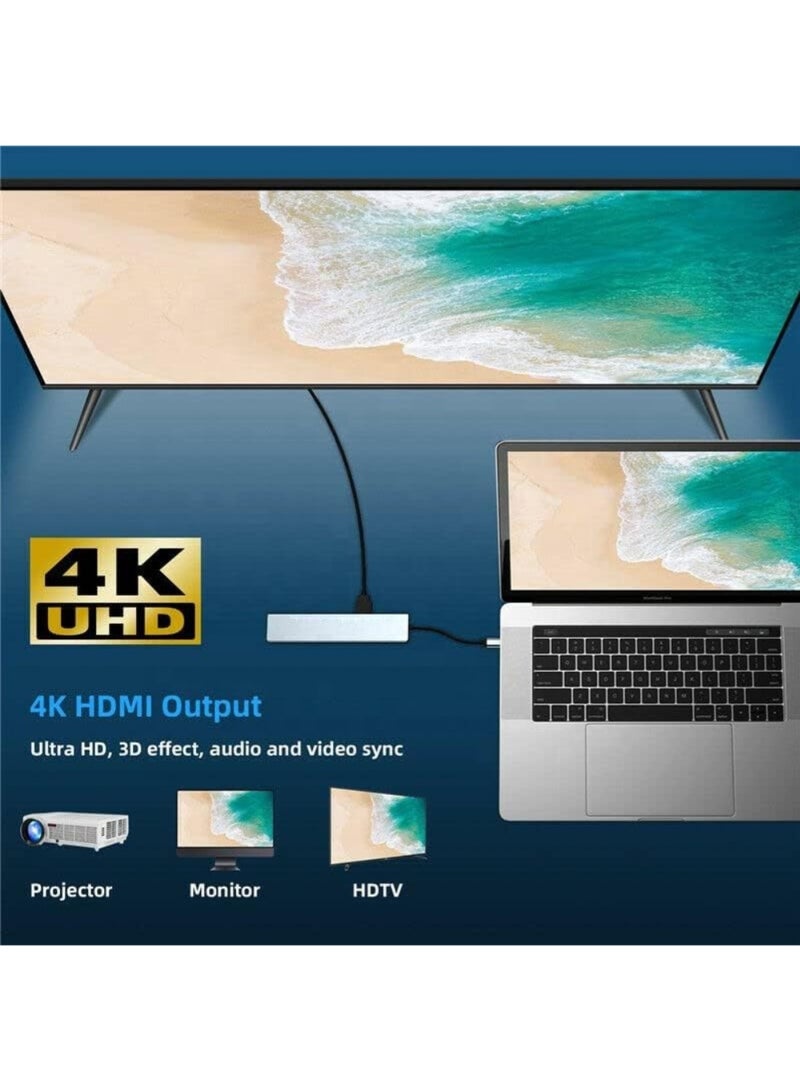 زدترون موزع USB-C ثماني في واحد، يدعم دقة 4K HDTV، موزع إيثرنت متعدد المنافذ RJ45 بسرعة 100 ميجابت في الثانية، منفذ USB-C بسرعة 5 جيجابت في الثانية ومنفذي USB-A لنقل البيانات، شحن سريع بتقنية PD، قارئ بطاقات SD/TF، ​​مؤشر LED، متوافق مع أجهزة MacBook وDell وHP وأجهزة الكمبيوتر المحمولة التي تعمل بنظام Windows - Image 4