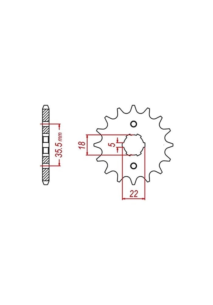 QASULER 428 Chain 14T Motorcycle Front Sprocket Pinion - Image 2