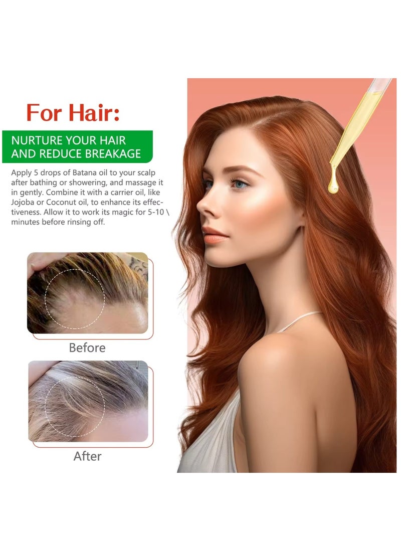 Tiuedu 60ml Natural Batana Oil for Hair Care Hair Conditioner Oil for Thin Hair Repair Damaged Hair Nourishes Thin Hair Scalp Skin and Loss Hair Growth Fit for All Hair Types Raw Batana Oil - Image 3