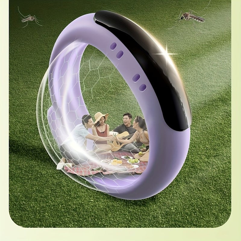 2 Pack Adjustable Wristband In Green And Purple For Outdoor Camping Hiking Travel Skin Friendly Comfort Fit Couple Style Protection - Image 1