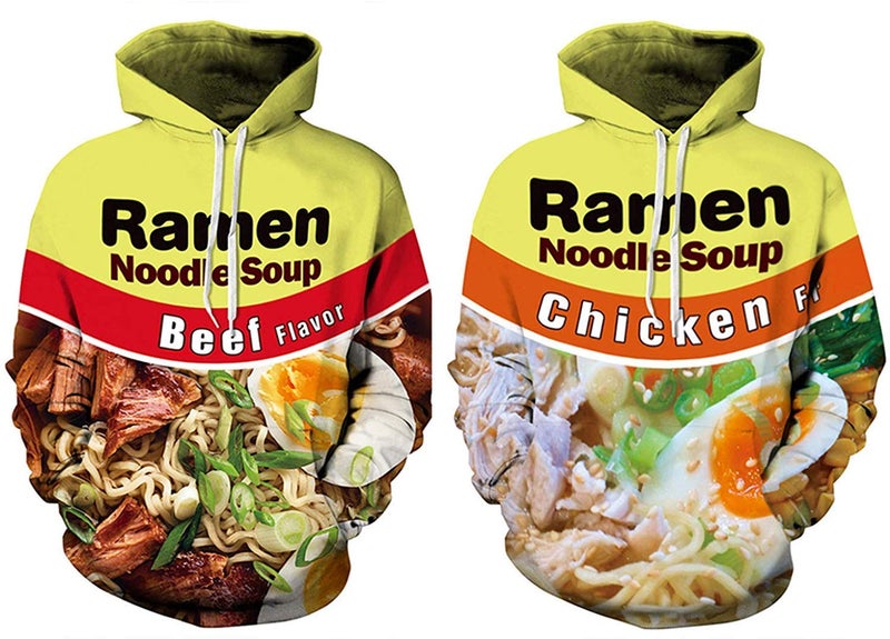 Keasmto 3D Ramen Beef Noodle Soup Hoodies Sweatshirts for Men Women Cotton Cute X-Large - Image 3