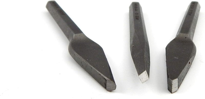 Bowers Tool Co. 3pc 5/32 Diamond 1/4in Cape and Round Chisel Set w Pouch MADE IN USA - Image 4