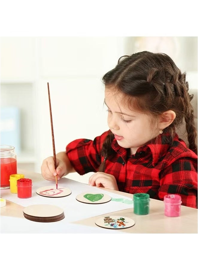 Ailily 20 PCS 4 Inch Unfinished Round Disc Cutouts, 1/9 Inch Blank Round Wood Circles For DIY Crafts, Painting, Staining, Coasters Making, Home Decorations - Image 4