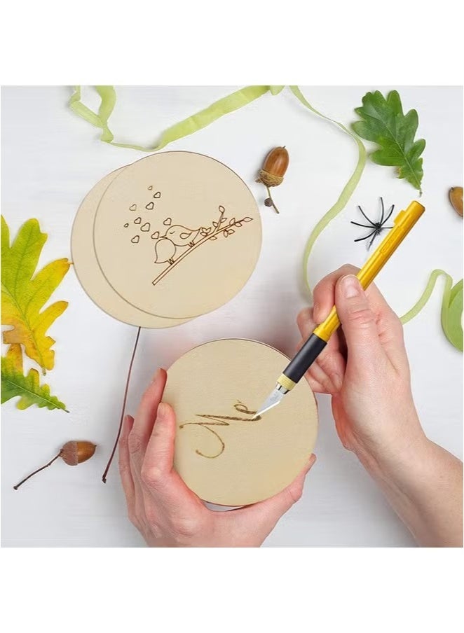 Ailily 20 PCS 4 Inch Unfinished Round Disc Cutouts, 1/9 Inch Blank Round Wood Circles For DIY Crafts, Painting, Staining, Coasters Making, Home Decorations - Image 5