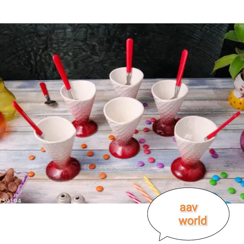 Aav World خادم الآيس كريم السيراميكي الأحمر المذهل من Aav World - Image 4