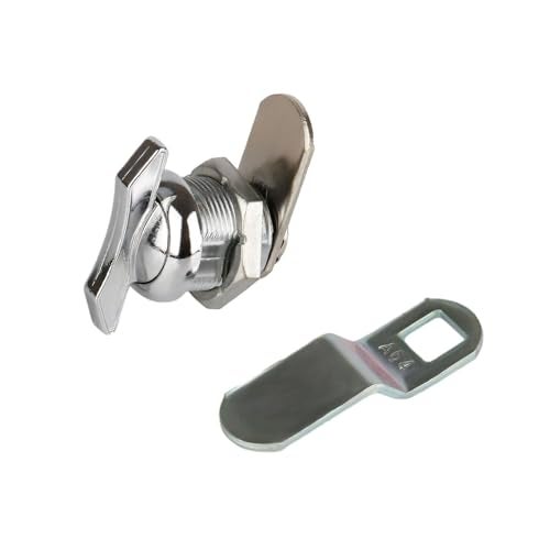 Goodheng Locks Thumb Operated Offset Cam Lock for RV Compartment Camper Storage DoorNonLocking Replacement LockKeyless Knob Turn Furniture Cabinet LockChrome Zinc Alloy 58 Inch16mm1Set - Image 1
