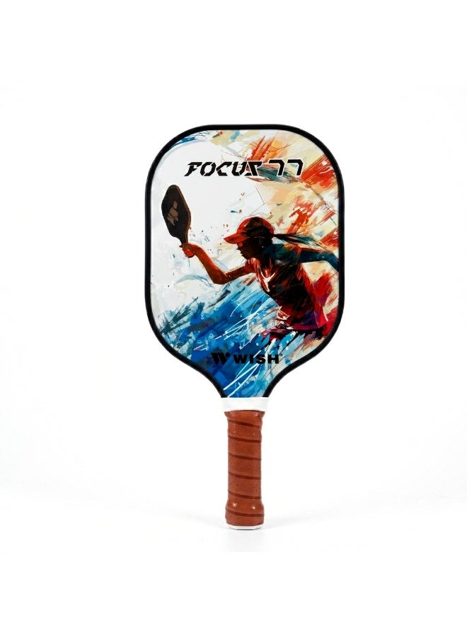 Wish Focus 77 Carbon Fiber Pickleball Paddle – Premium PP Honeycomb Core Paddle for Precision Control, Power & Competitive Play - Image 2