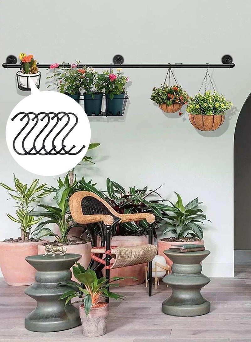 LEOKOR Wall Mounted Clothes Rack, 72In Industrial Pipe Clothes Rod Hanging Clothing Rack, Multi-Purpose Hanging Clothes Rack with Free 6 Hooks, Space-Saving Closet Rod for Laundry Room Bedroom Living Room - Image 3