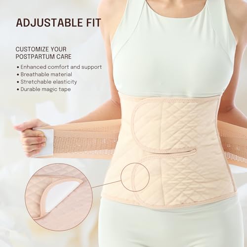 Allaugh Postpartum Belly Band for Women: Abdominal Binder Post Surgery, C Section Waist Trainer for Wife, Hysterectomy Belly Band for Secure Abdominal Support, Healing Recovery Compression - Image 4