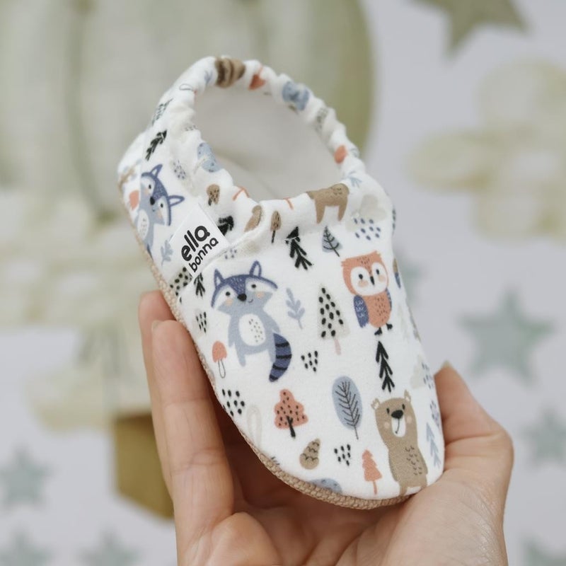 Ella Bonna Patterned Baby Booties, Non-Slip Sole, Home Nursery Shoes Slippers, Forest Animals  - Image 5