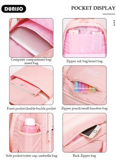 DUNISO Oxford Cloth Primary School Small Kids Backpack,Waterproof Large Capacity Lightweight Simple Casual Cute School Bag With Cartoon Decoration,Breathable School Book Bag with Adujustable Strap and Bottle Side Pockets for Aged 6-10,Suitable for Kindergarten Outing And School  - Image 3