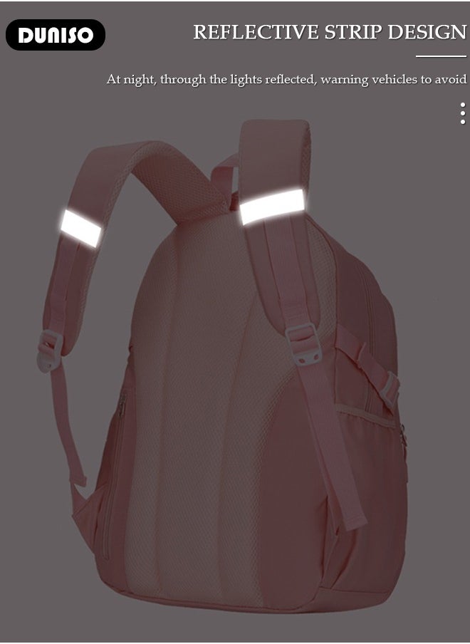 DUNISO - Oxford Cloth Primary School Small Kids Backpack,Waterproof Large Capacity Lightweight Simple Casual Cute School Bag With Cartoon Decoration,Breathable School Book Bag with Adujustable Strap and Bottle Side Pockets for Aged 6-10,Suitable for Kindergarten Outing And School - Image 1