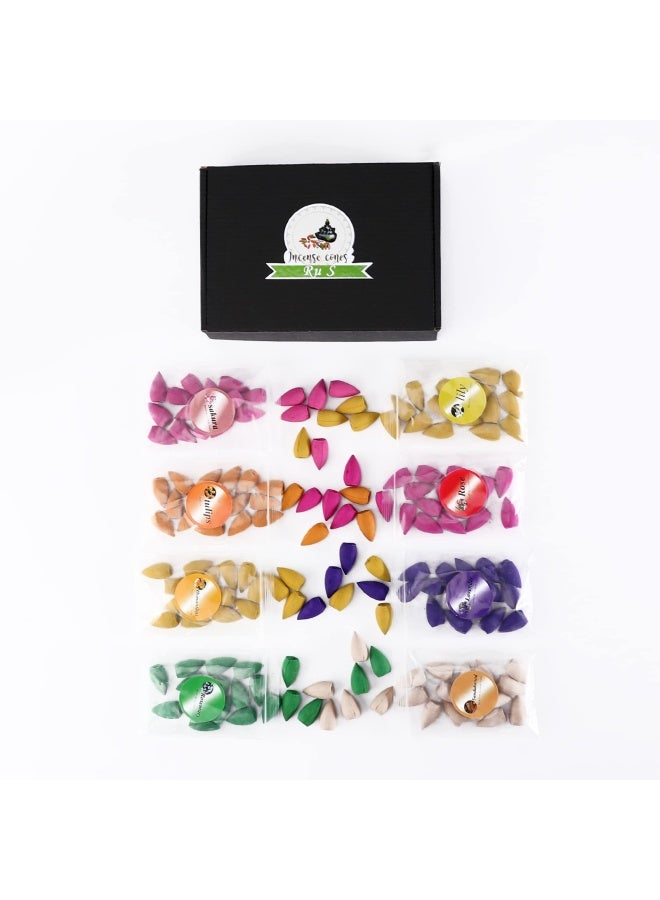 Ru S 152 Pcs Backflow Incense Cones 8 Mixed Natural Scents Sandalwood Rose Lily Tulips Rosemary Lavender Sakura OsmanthusIncense Cones - Image 5