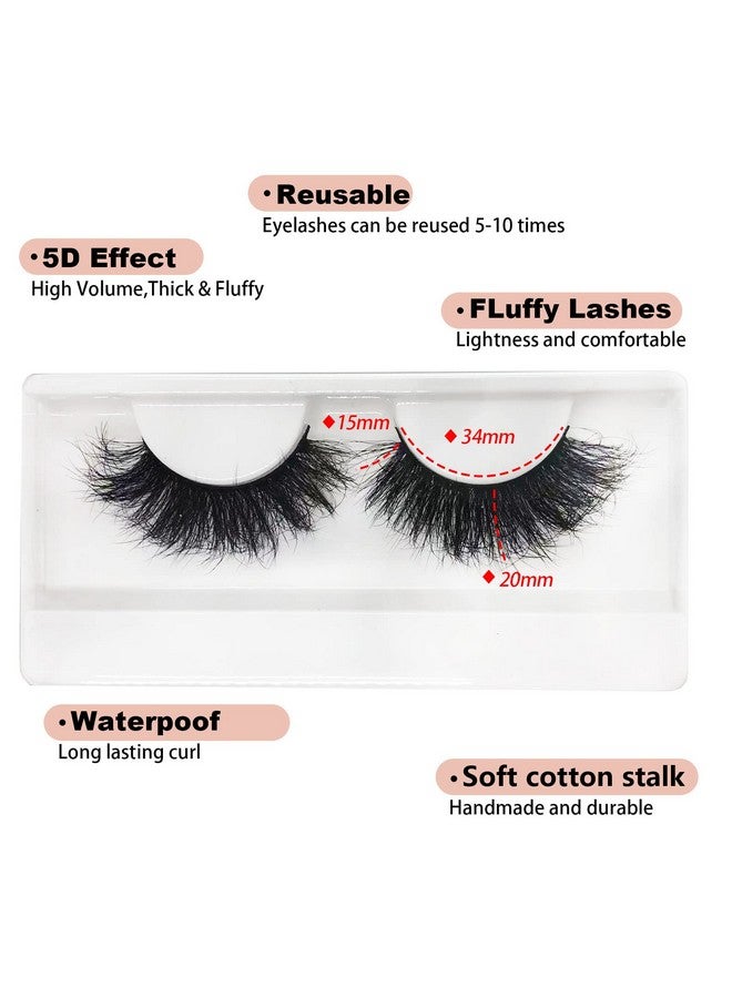 TIKILEY Fluffy Mink Lashes Wispy Eyelashes Mink 20Mm Long Dramatic D Curly Cat Eye 3D Mink Lashes Fluffy Natural False Eyelashes Pack By Tikiley - Image 4