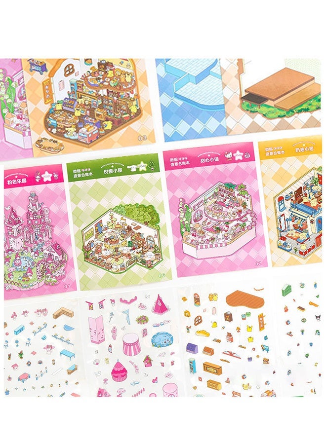 أورجنيزر كتاب ملصقات مشاهد للأطفال، 12 مجموعة من ملصقات مشاهد ثلاثية الأبعاد للبالغين، ملصقات كاواي صغيرة لطيفة وممتعة، مجموعة ملصقات منزلية ثلاثية الأبعاد لتخفيف التوتر وتمرير الوقت - Image 5