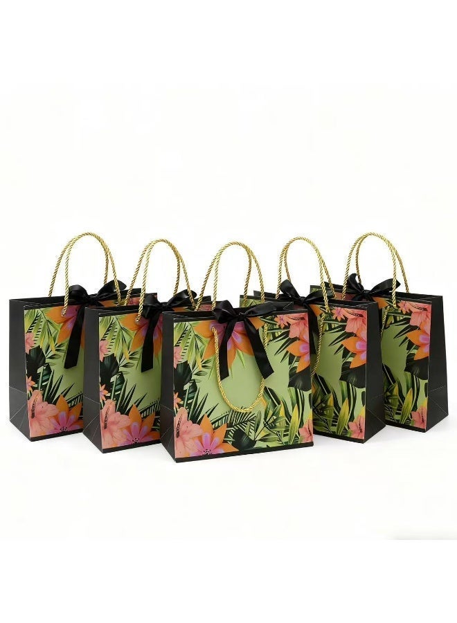 Fashionable Five-Piece Gift Bag Set, Portable Gift Bag, Equipped with Hand-Wrapped Ribbons, Suitable for Gifts for Shopping, Retail, Weddings, Business, Birthdays, Christmas and Other Occasions (Size: 25×20×12.5 cm) - Image 4