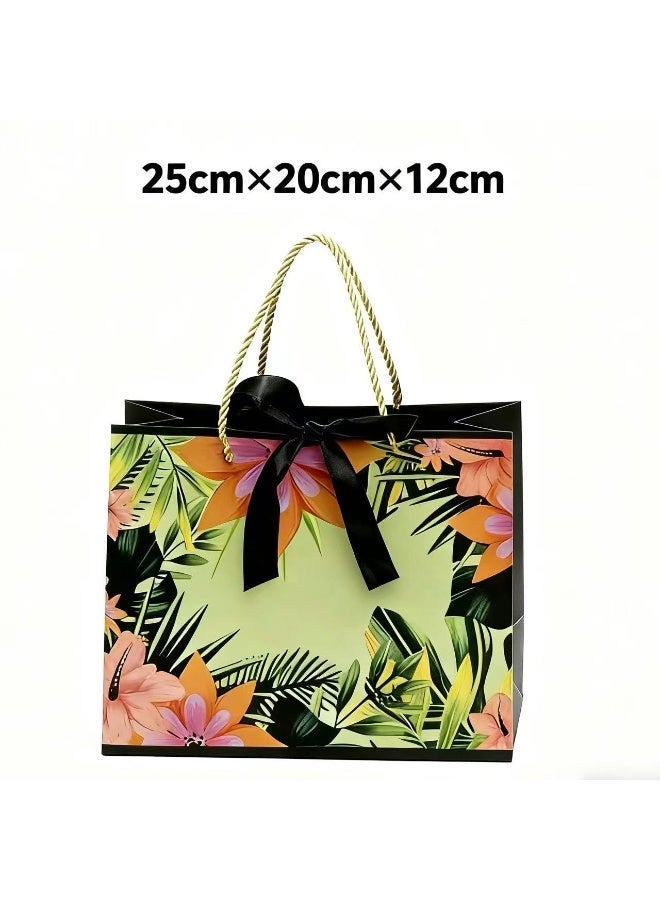 Fashionable Five-Piece Gift Bag Set, Portable Gift Bag, Equipped with Hand-Wrapped Ribbons, Suitable for Gifts for Shopping, Retail, Weddings, Business, Birthdays, Christmas and Other Occasions (Size: 25×20×12.5 cm) - Image 3