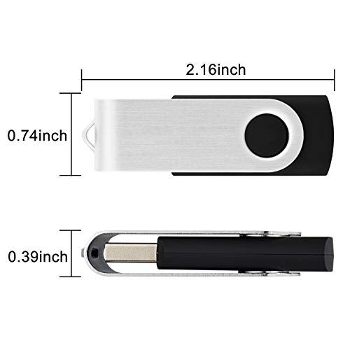KOOTION 64GB USB 2.0 Flash Drives 10 PCS Memory Stick Swivel Thumb Drives Pen Drives (Mixcolored) - Image 5