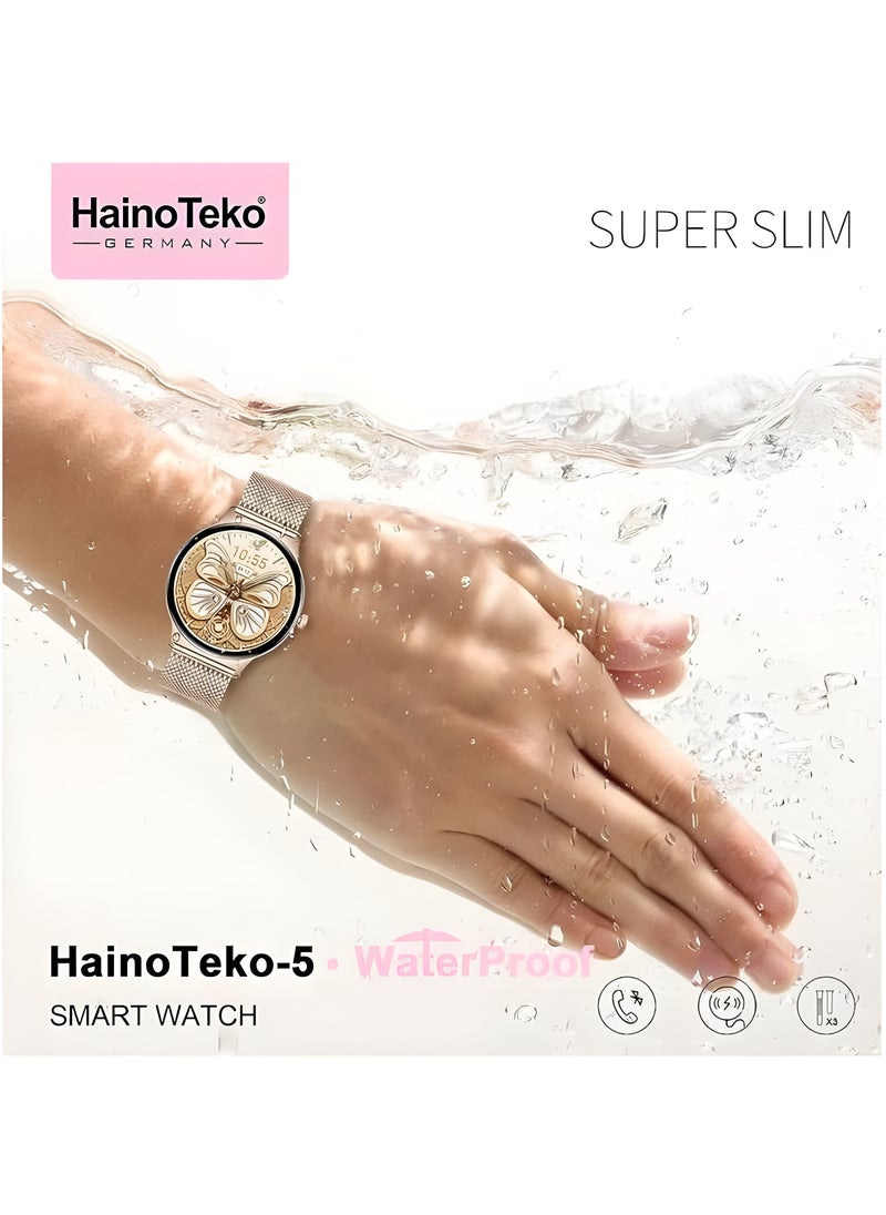 HainoTeko - HainoTeko-5 Smart Watch – AMOLED Display – Waterproof – 3 Replaceable Straps – Activity, Heart Rate, Blood Pressure, and Sleep Monitoring - Image 1