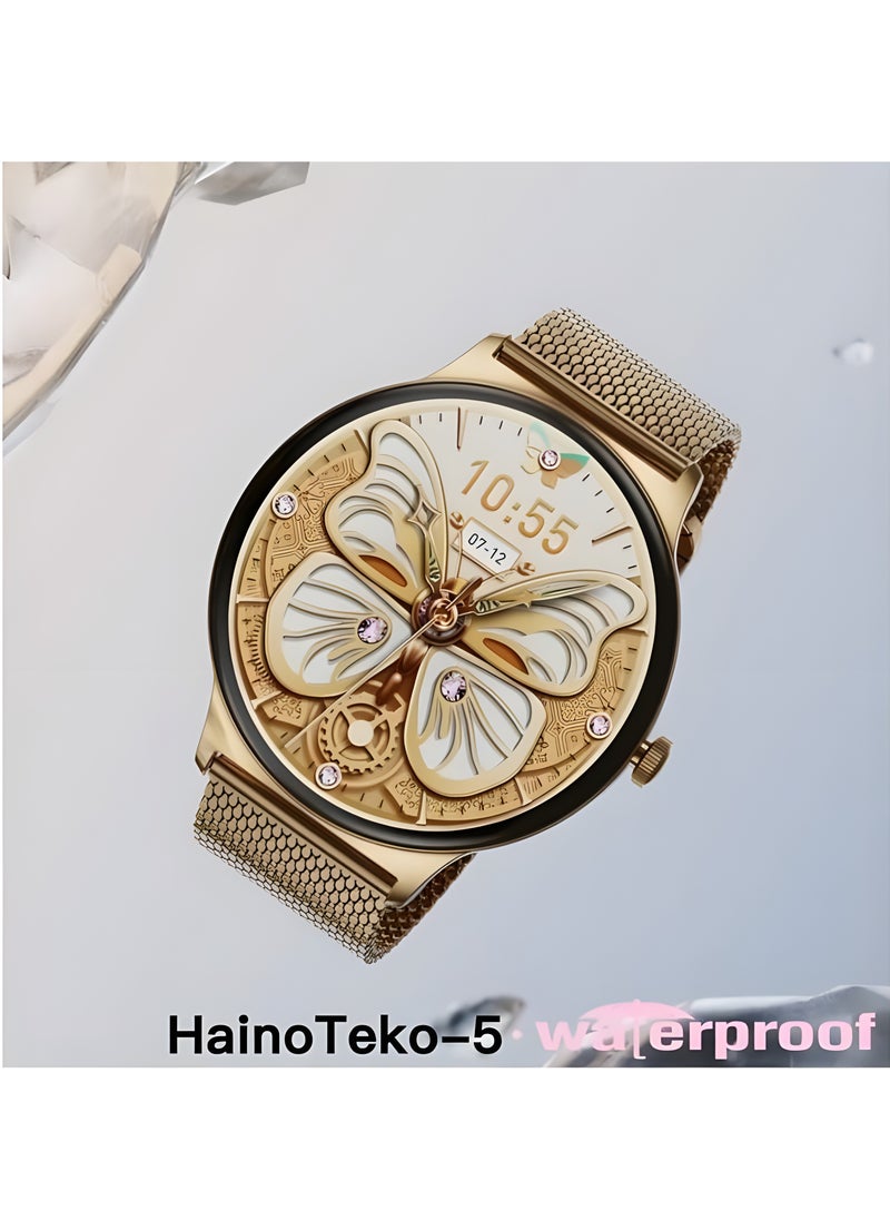 HainoTeko - HainoTeko-5 Smart Watch – AMOLED Display – Waterproof – 3 Replaceable Straps – Activity, Heart Rate, Blood Pressure, and Sleep Monitoring - Image 1