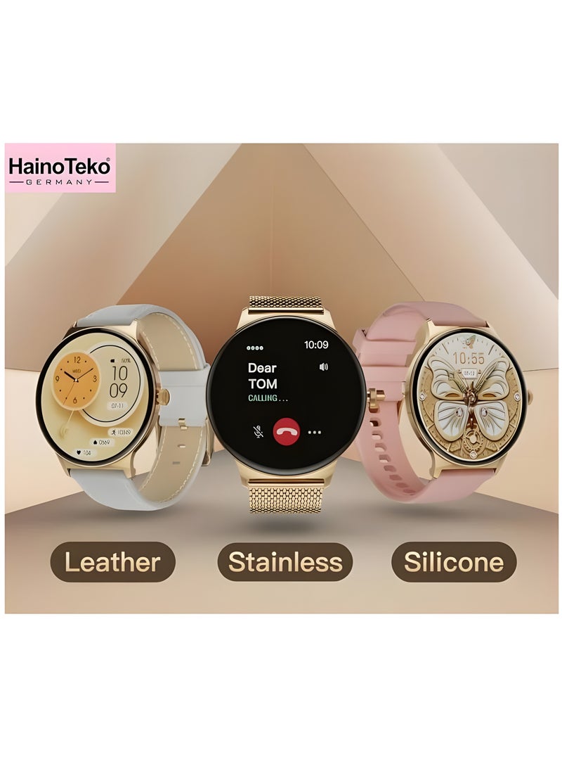 HainoTeko - HainoTeko-5 Smart Watch – AMOLED Display – Waterproof – 3 Replaceable Straps – Activity, Heart Rate, Blood Pressure, and Sleep Monitoring - Image 1