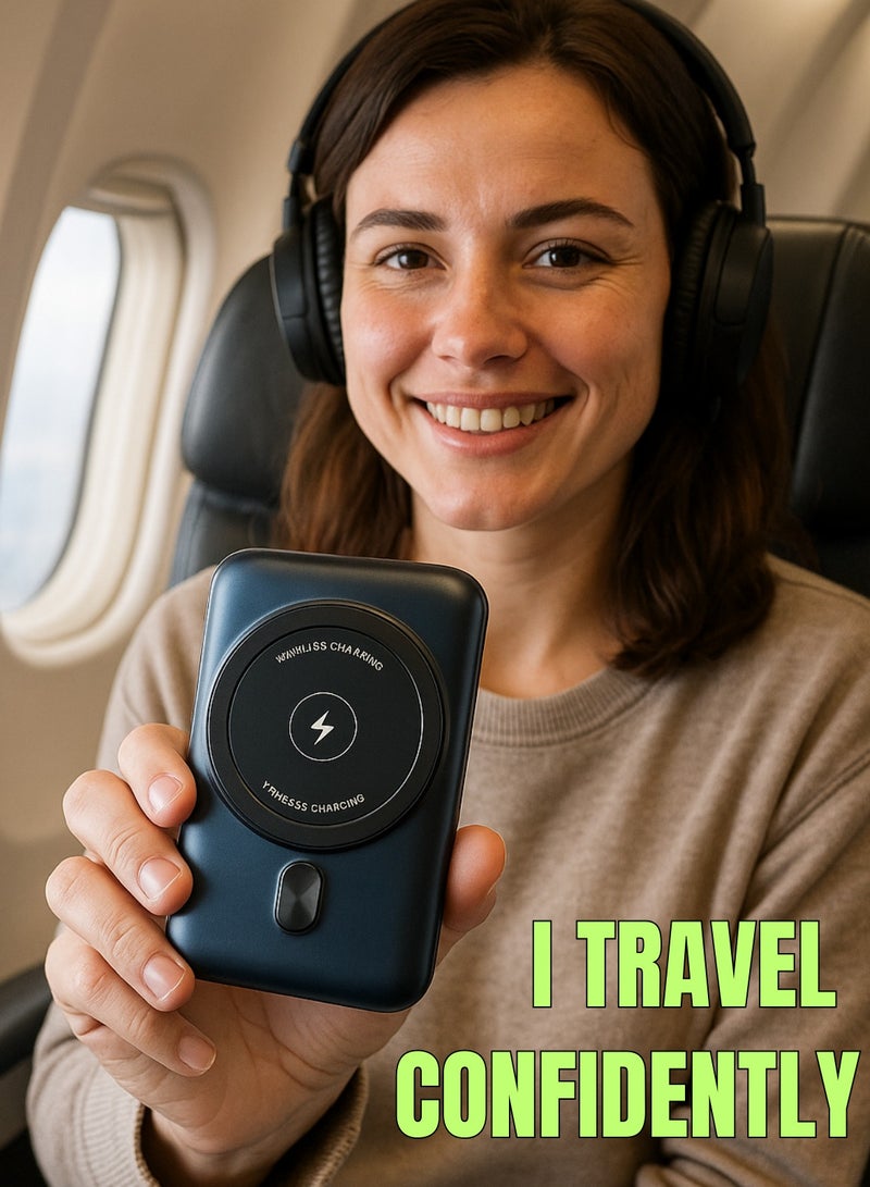 Wave Qi2 Wireless Power Bank High Quality – 22.5W Fast Charging, 10000mAh, MagSafe Compatible | Travel Safe, Lightweight, 1-Year Warranty - Image 4