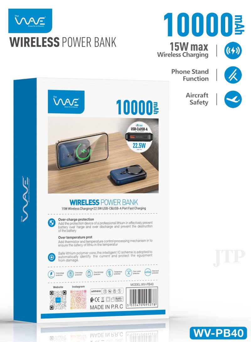 Wave Qi2 Wireless Power Bank High Quality – 22.5W Fast Charging, 10000mAh, MagSafe Compatible | Travel Safe, Lightweight, 1-Year Warranty - Image 3