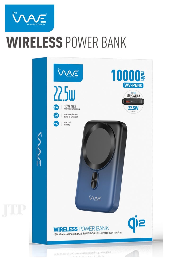 Wave Qi2 Wireless Power Bank High Quality – 22.5W Fast Charging, 10000mAh, MagSafe Compatible | Travel Safe, Lightweight, 1-Year Warranty - Image 2