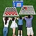 Yuanhe Gaint Checkers Game Set Large 3 in 1 Checkers Including Tic Tac Toe with Reversible Rug Calssic Indoor Outdoor Yard Games for Family - Image 3