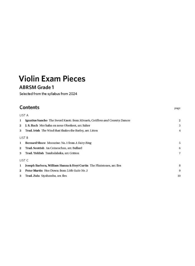 Violin Exam Pieces from 2024, ABRSM Grade 1, Violin Part - Image 2