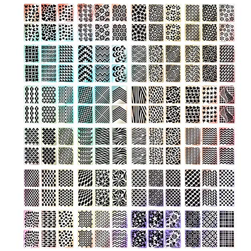 Gogoonly 144 Pieces Nail Vinyls Stencil Stickers Set, 24 Sheets 72 Different Designs Cute Easy Nail Art Nail Vinyls Nail Stencil Sheets - BH000807 - Image 1