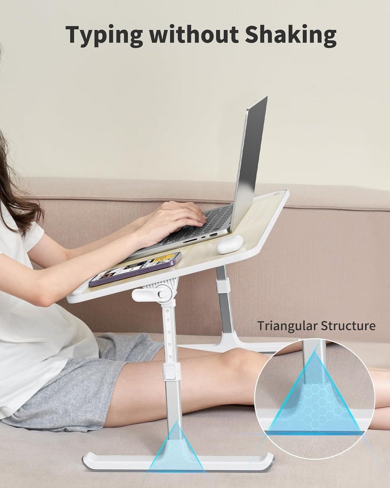 SAIJI Laptop Desk for Bed, SAIJI Lap Desks Bed Trays for Eating Writing, Adjustable Computer Laptop Stand, Foldable Lap Table in Sofa and Couchï¼ˆ23.6 x 13Teak - Image 3
