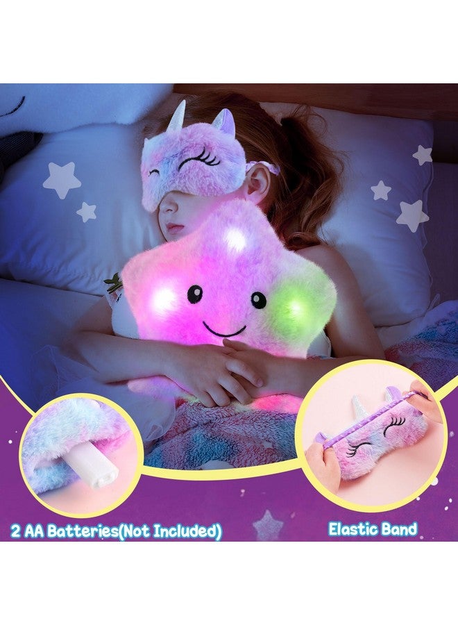 Tacobear Unicorn Gifts For Girls Toys 6 7 8 9 10 Years, 11Pcs With Light Up Star Pillow Plush Diary Tumbler Headband Mirror Comb, Birthday Christmas Teen Kid Girl Gift Unicorn Toys Aged 6+  - Image 3